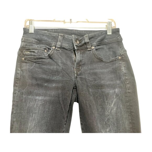 G-Star Raw Midge Saddle Mid Straight Women Jeans 30 Black Dark Wash Stretch Bike - Picture 7 of 13